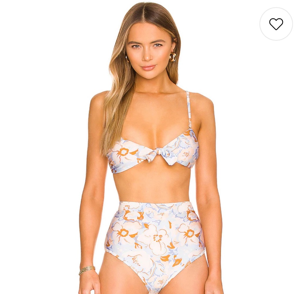 REVOLVE x Lumi Tie Front Bandeau Bikini Top in Multi